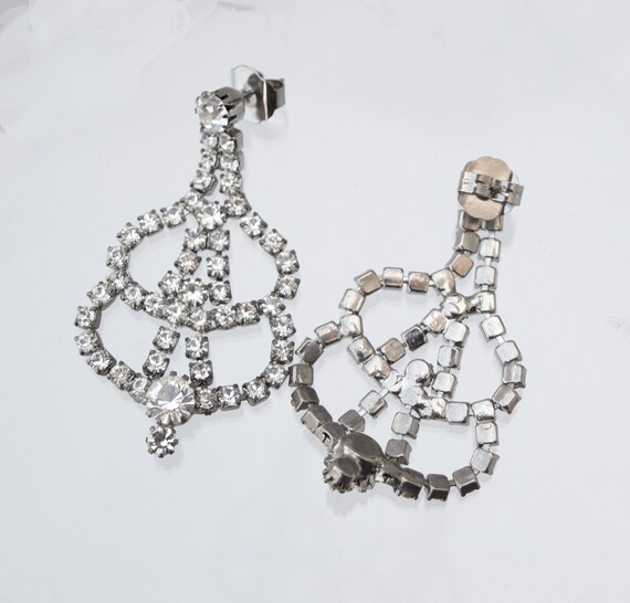 Vintage Rhinestone Chandelier Earrings, Pierced V… - image 3