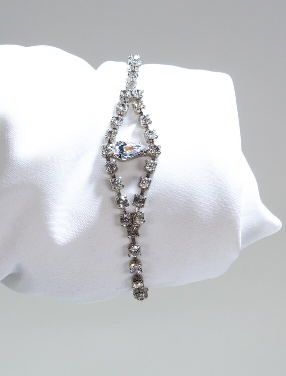 Unique Rhinestone and Pear Statement Bracelet - V… - image 2