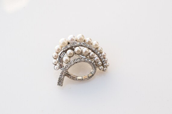 Vintage Pearl Fancy Hair Clip, Deco Bridal Hair C… - image 2