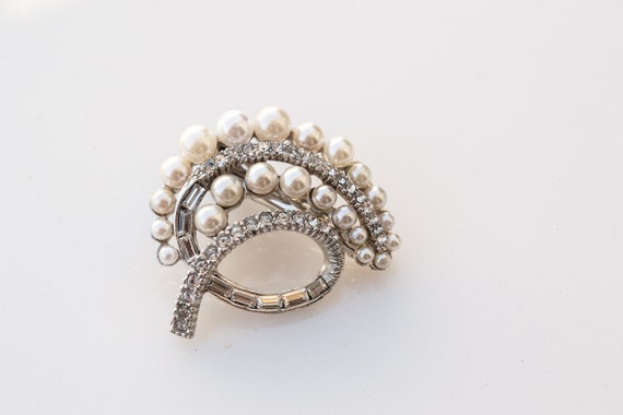 Vintage Pearl Fancy Hair Clip, Deco Bridal Hair C… - image 3