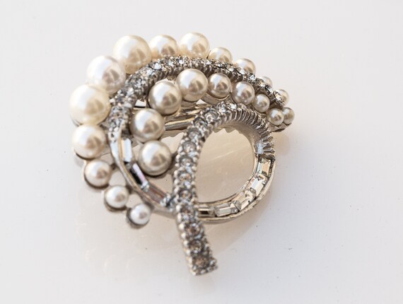 Vintage Pearl Fancy Hair Clip, Deco Bridal Hair C… - image 4