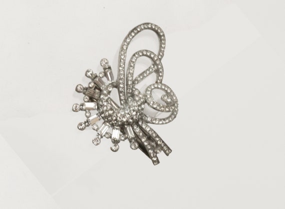 Vintage Art Deco Hair Clip, Restored Rhinestone A… - image 7