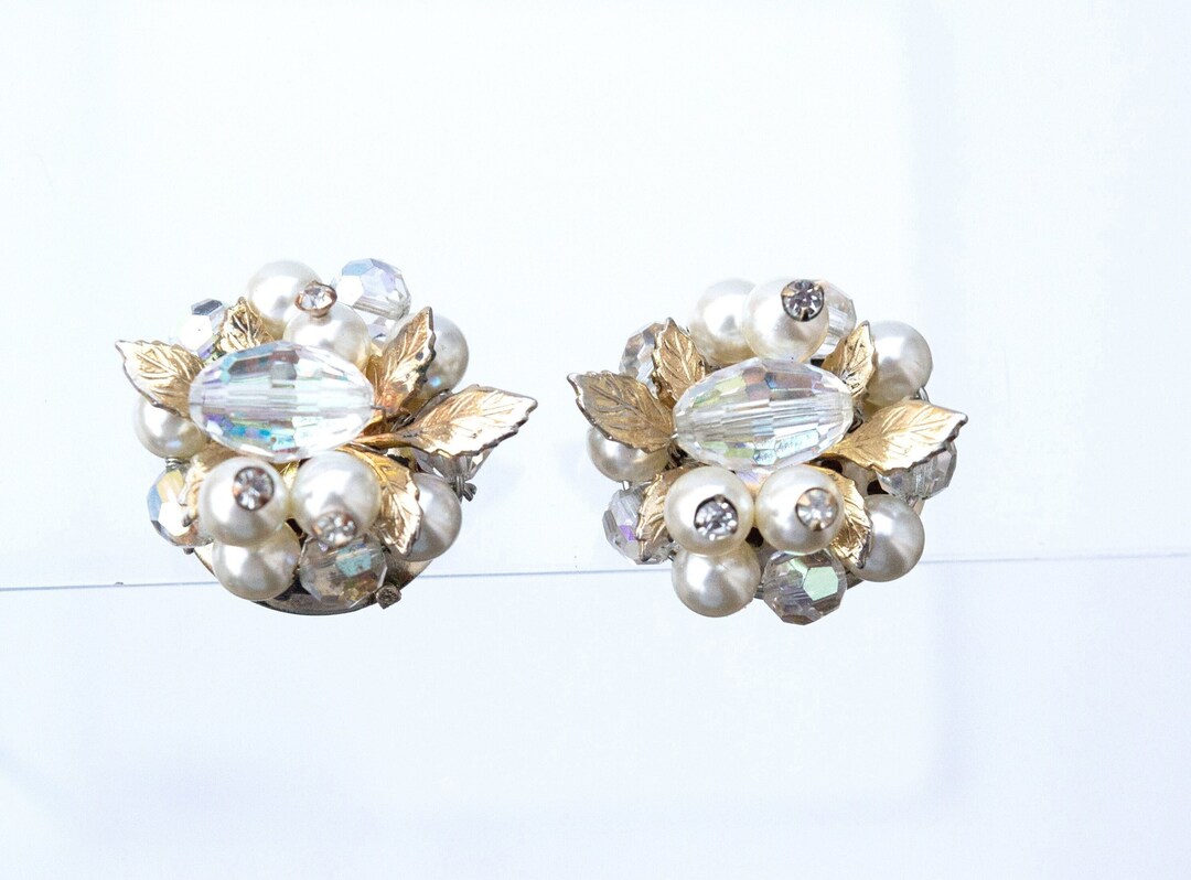 Small Vendome Hair Clip in Black/Crystal