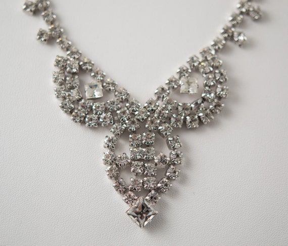 Vintage Princess Rhinestone Necklace / Statement … - image 2