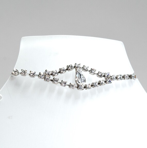 Unique Rhinestone and Pear Statement Bracelet - V… - image 1
