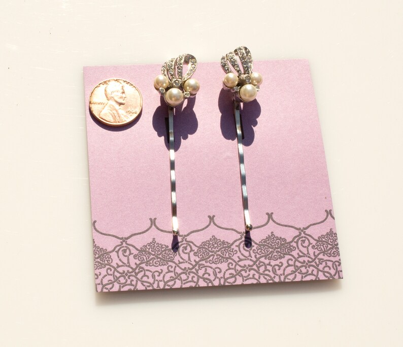 Vintage Crystal and Pearl Hair Pin Set Vintage Pearl Hair Etsy