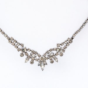 Vintage Rhinestone Choker Necklace: Deco Prom Jewelry