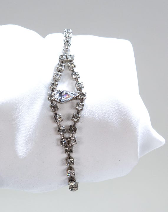 Unique Rhinestone and Pear Statement Bracelet - V… - image 3