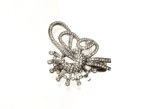 Vintage Art Deco Hair Clip, Restored Rhinestone A… - image 6