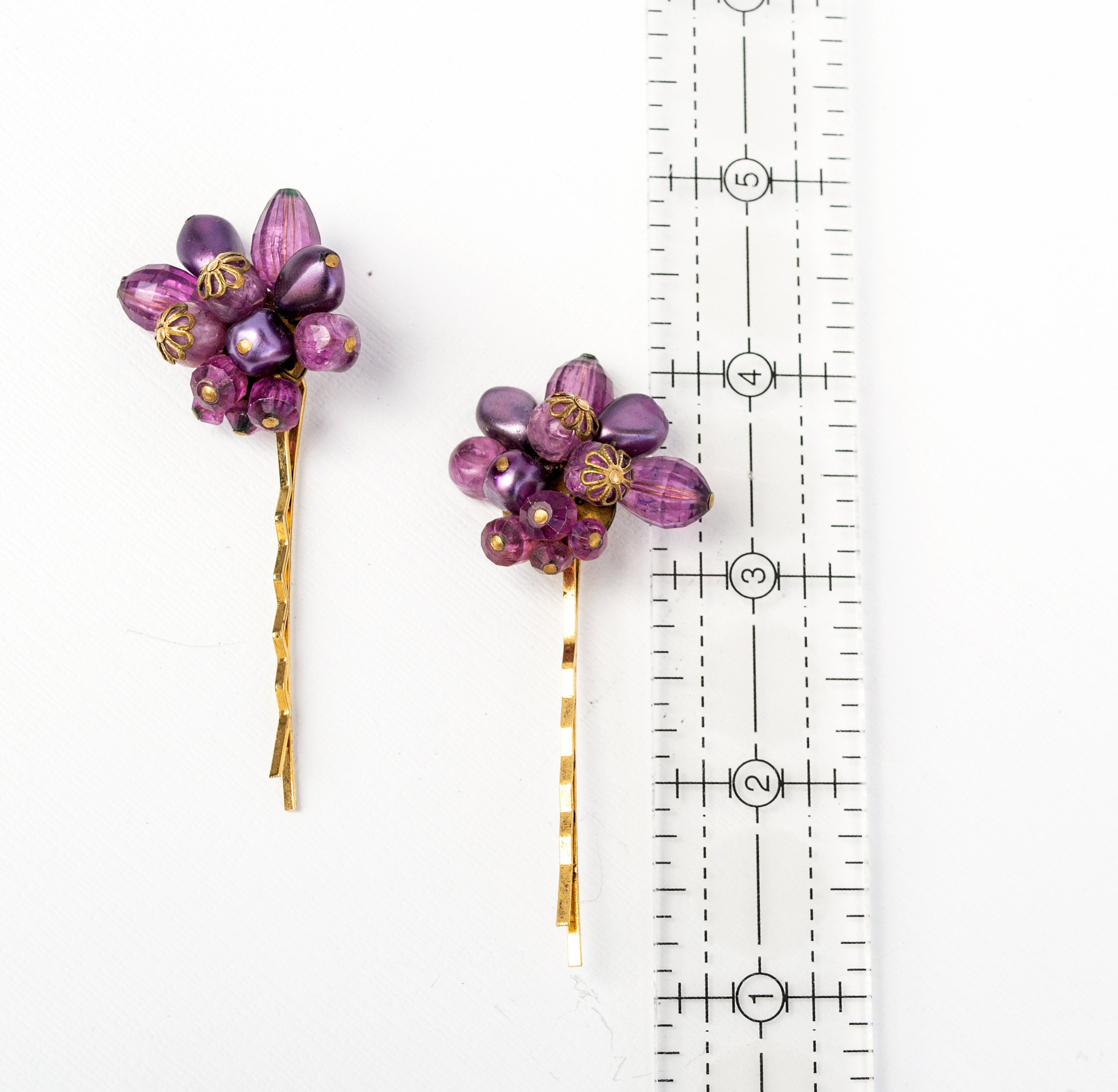 Elegant Vintage Gold and Purple Hair Accessory Set-Collection for Elegant Style WLLHYF Vintage Rhinestone Flower Hair Clip - Luxury Jewelry  main image 4