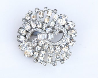 Elegant Rhinestone Hair Barrette, Up-Do Hair Clip, Prom Hair Clip, Art Deco Bridal Hair Clip,