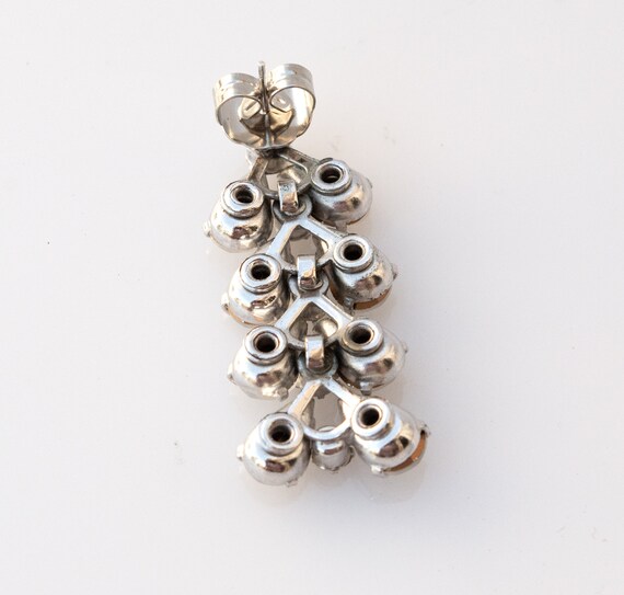 Vintage Pear Drop Rhinestone Pierced Earrings, Vi… - image 5