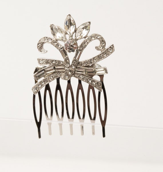 Vintage Rhinestone Bridal Crown Comb, Deco Bridal 