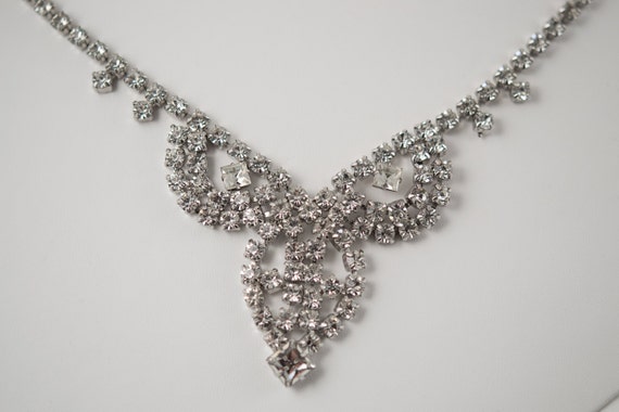 Vintage Princess Rhinestone Necklace / Statement … - image 4