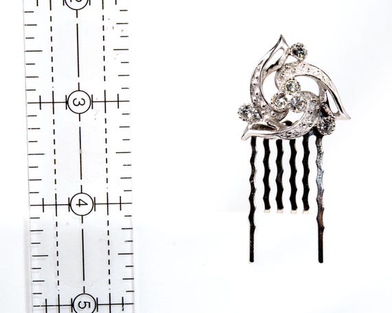 Retro Spiral Crystal Hair Combs - Sparkling Vinta… - image 7