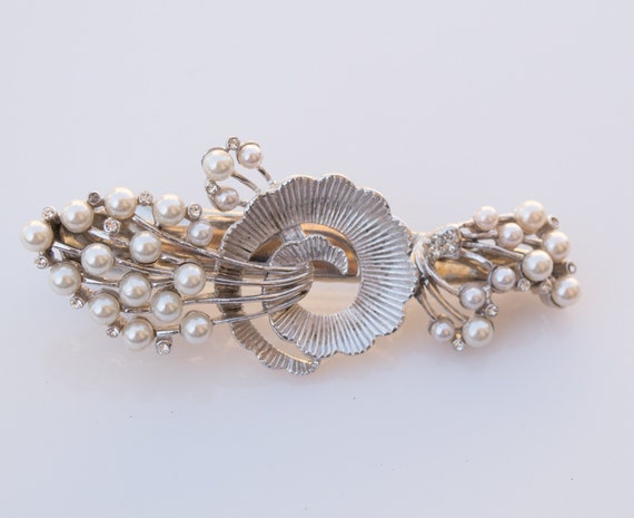 Large Vintage Pearl hair clip, Perfect for weddin… - image 1