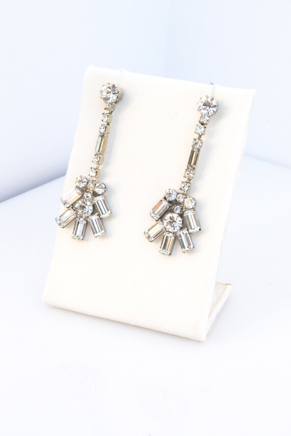 Sparkling Rhinestone Octagon Statement Earrings -… - image 8