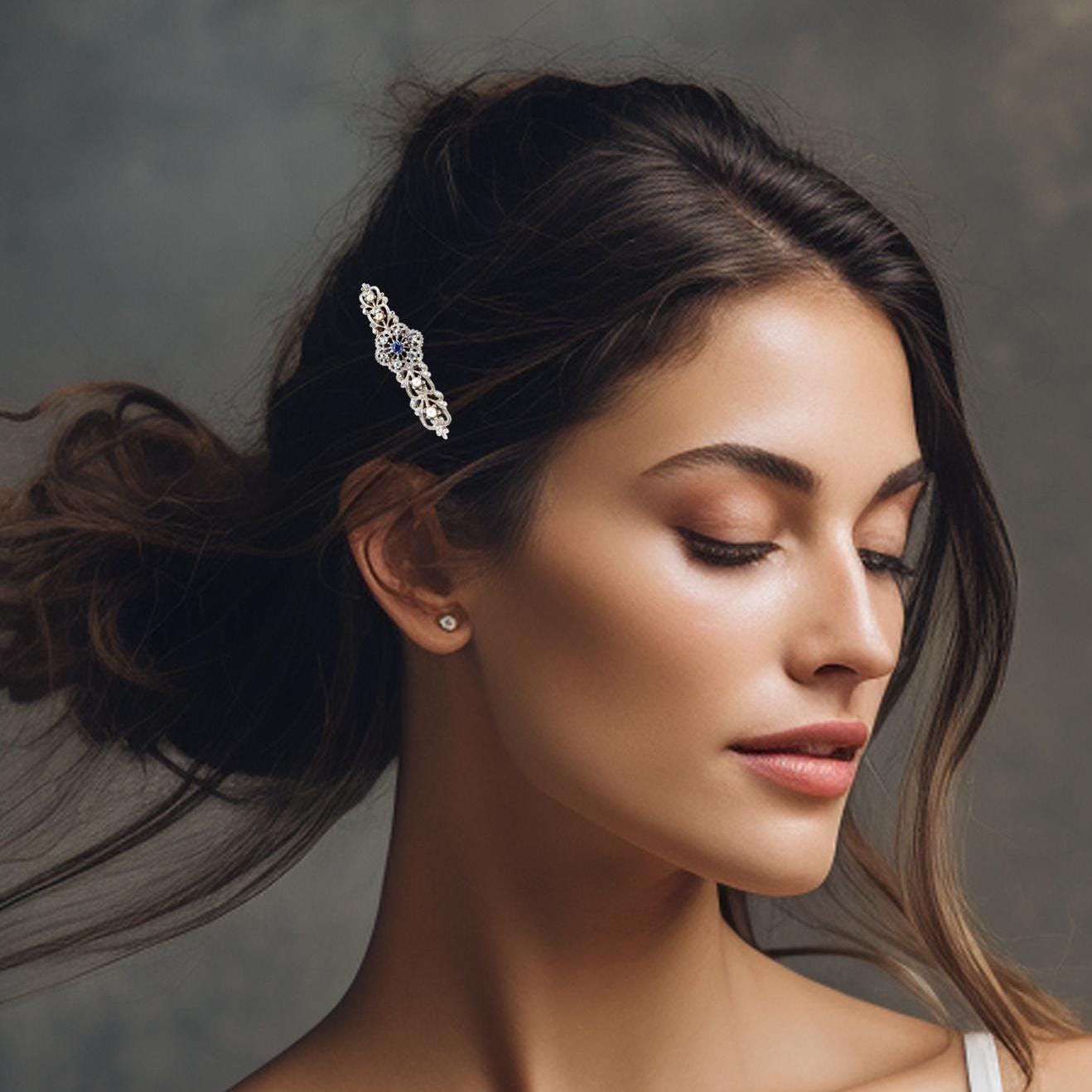 Vintage Flower Pearl and Crystal Hair Clip