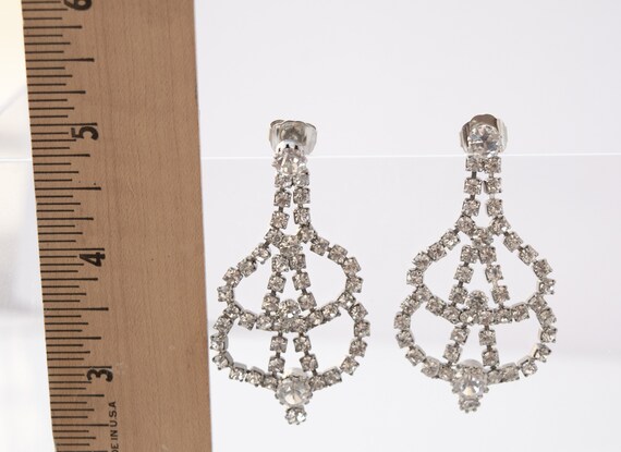 Vintage Rhinestone Chandelier Earrings, Pierced V… - image 4