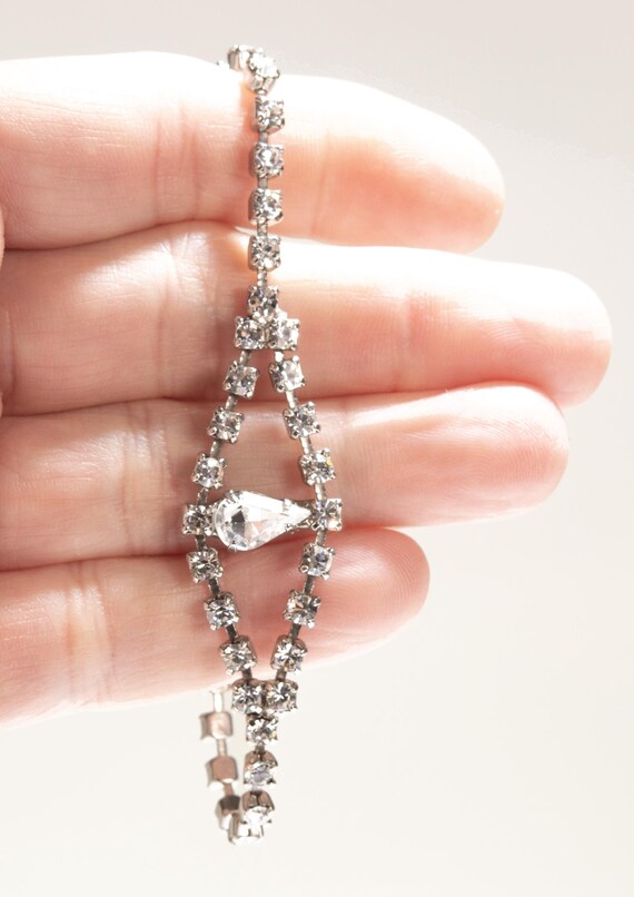 Unique Rhinestone and Pear Statement Bracelet - V… - image 7