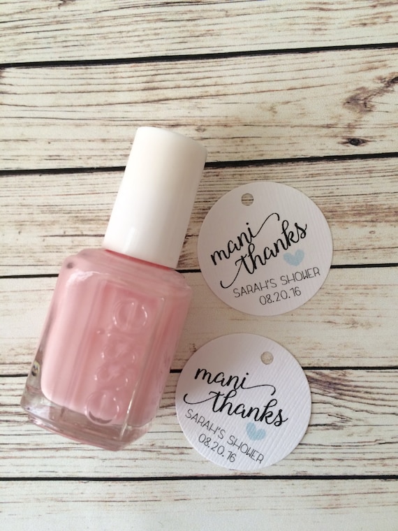 baby shower nail polish favor tags