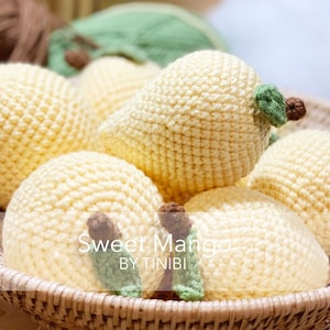 Crochet mango pattern fruit pattern amigurumi patterns PDF:Cute food crochet pattern.