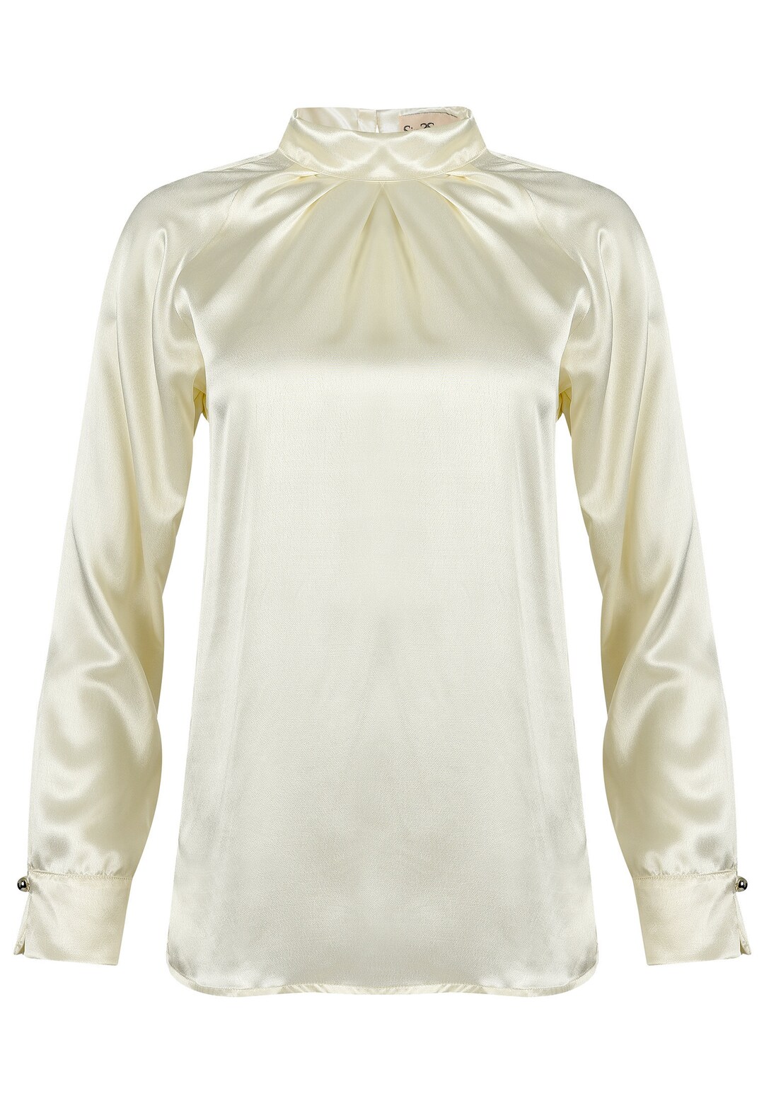 white satin blouse with collar