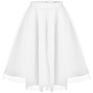 Tulle Skirt Knee Length Beige Wedding Bridesmaid Skirt Lining Satin Bridal Skirt White