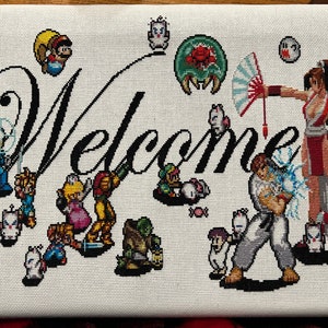 Video Game Welcome Sign - Cross Stitch Pattern