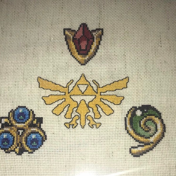 Zelda Triforce and Spiritual Stones - Cross Stitch Pattern