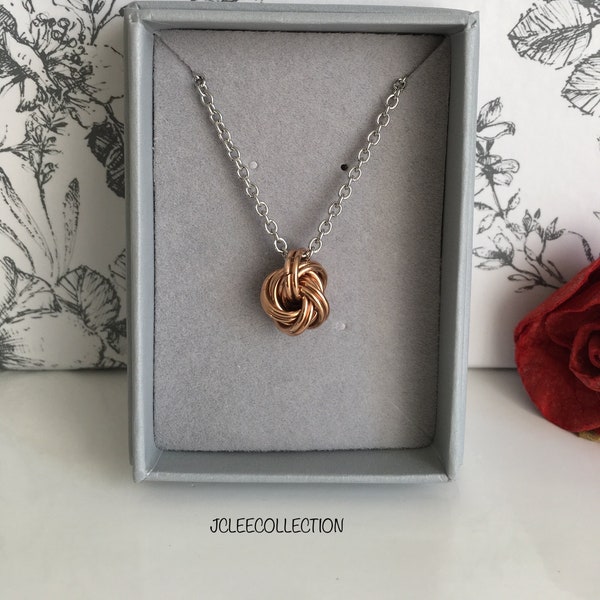 Bronze Infinity Love Knot Necklace, 19th Anniversary Gift For Her Handmade, Special Nineteenth Anniversary for Wife Partner Special Person