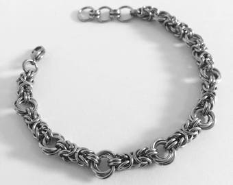 Byzantine Love Knot Steel Bracelet Chainmaille Jewelry Love Token Vortex Jewelry, Mom Daughter Sister Girlfriend Birthday Idea 6 1/2" - 8"