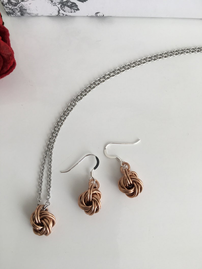 Pure Bronze Infinity Love Knot Jewelry Set 19th Anniversary Etsy UK