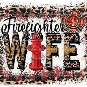 Esposa bombero PNG Descarga digital Sublimación 300DPI Diseño de camiseta ecosolvente