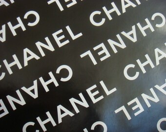 100% Authentic Chanel Black and White CHANEL Logo Gift Wrapping Paper 36" x 18"