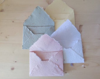 Writing paper, handmade recycled paper envelopes, greeting cards, personalized envelopes, approx. 12 x 9