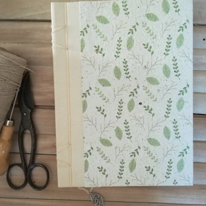 Garden journal, Recycled eco notebook, bullet journal, sketchbook, Diario in carta riciclata fatta a mano