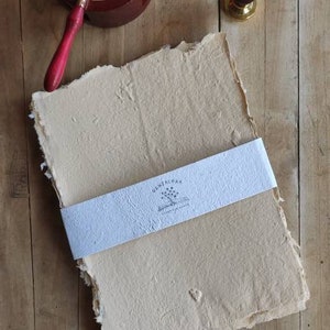 Carta riciclata, carta fatta a mano, carta color crema, écru, A5