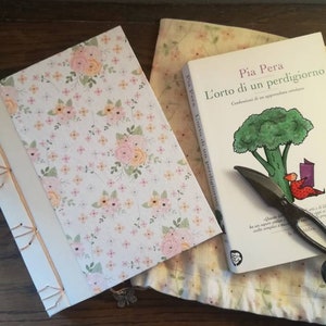 Diario giardinaggio, quaderno per appunti o disegni, taccuino in carta riciclata fatta a mano, rilegato a mano