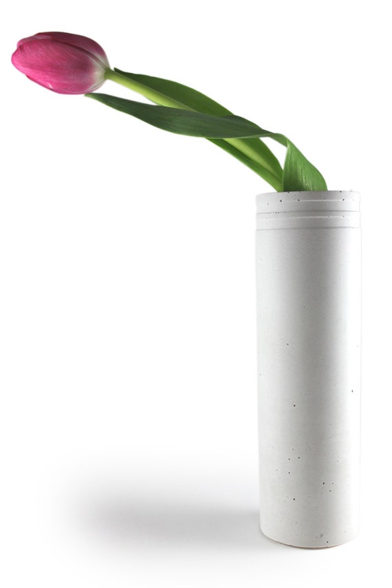 Items similar to Concrete Vase. Concrete Bud Vase. Flower Vase