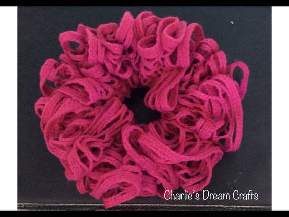 Pink Loopy Hair Scrunchie **Handmade**