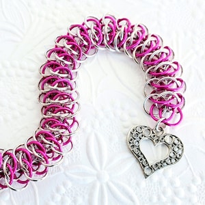 Love and the Viperscale Pink Chainmaille Bracelet