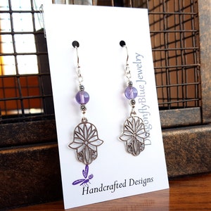 Super Seven Silver Hamsa Earrings
