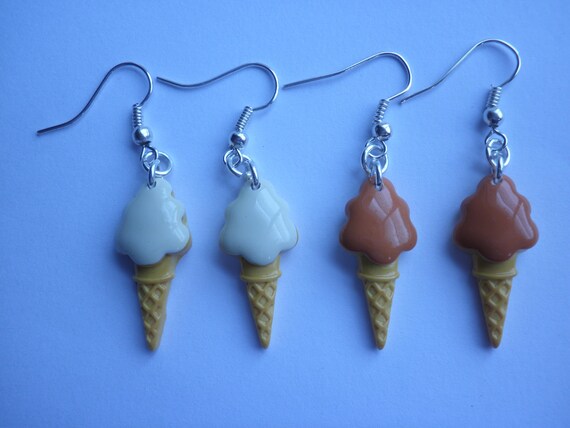 Earrings Dangle Ice cream Cone Vanilla/Caramel Birthday/Mothers Day/Christmas/Novelty