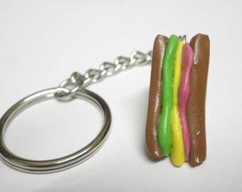 Sandwich Brown bread Keyring ham/lettuce/cheesel/Birthday/mothers day/Christmas present/Gift/Novelty/ charm/Womens