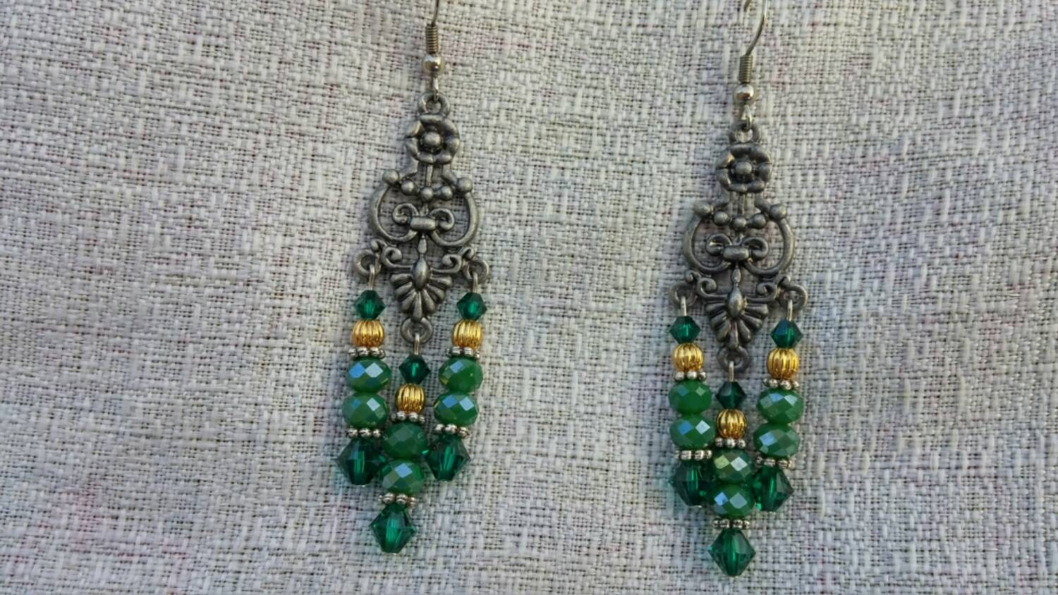 Emerald Green Chandelier Earrings