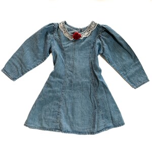 Vintage Girl Dress | 2T Denim Dress | Vintage Children Clothing
