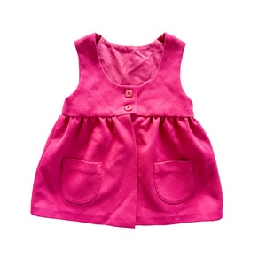Vintage Girl Dress | 2-3T Fuchsia Dress Jumper | Vintage Children Clothing
