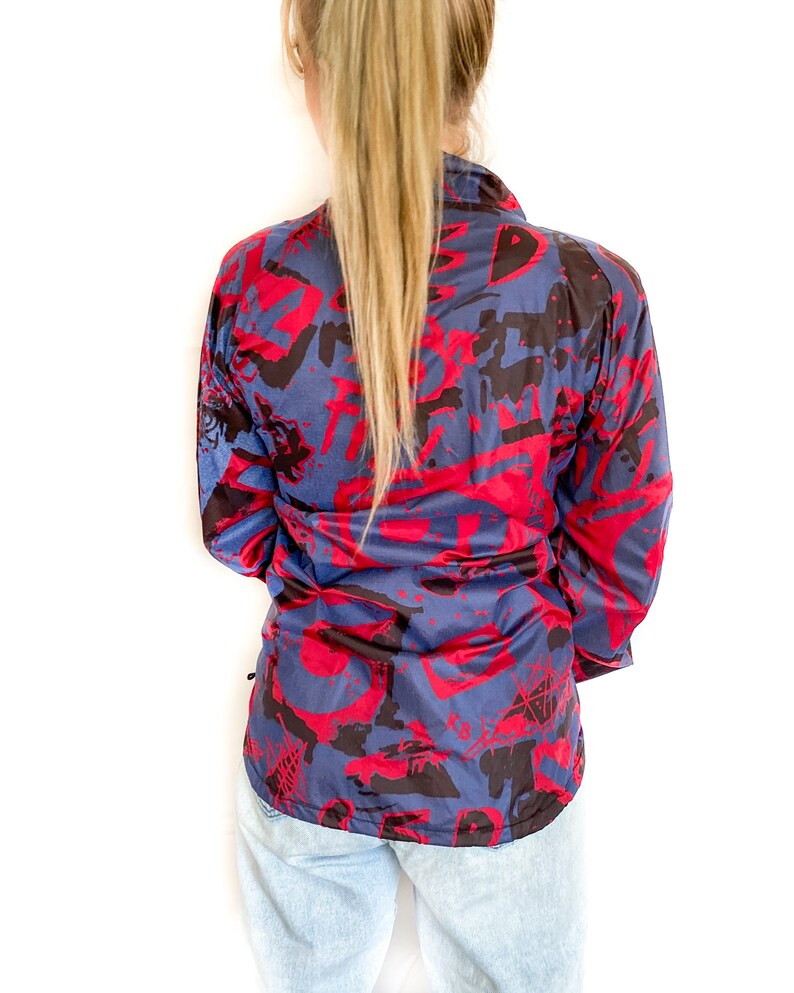 Athletic Jacket 90/'s Fashion Vintage Jacket 80/'s XL Colorful Windbreaker