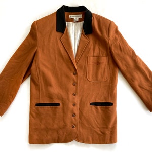 Vintage Blazer | Size 6 Brown Wool Dress Jacket | 80s, 90s Fashion